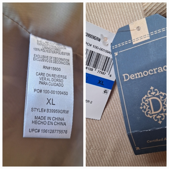 Democracy Roll Tab Blazer Jacket Tan Single Button Lined NWT Transitional - Picture 7 of 8